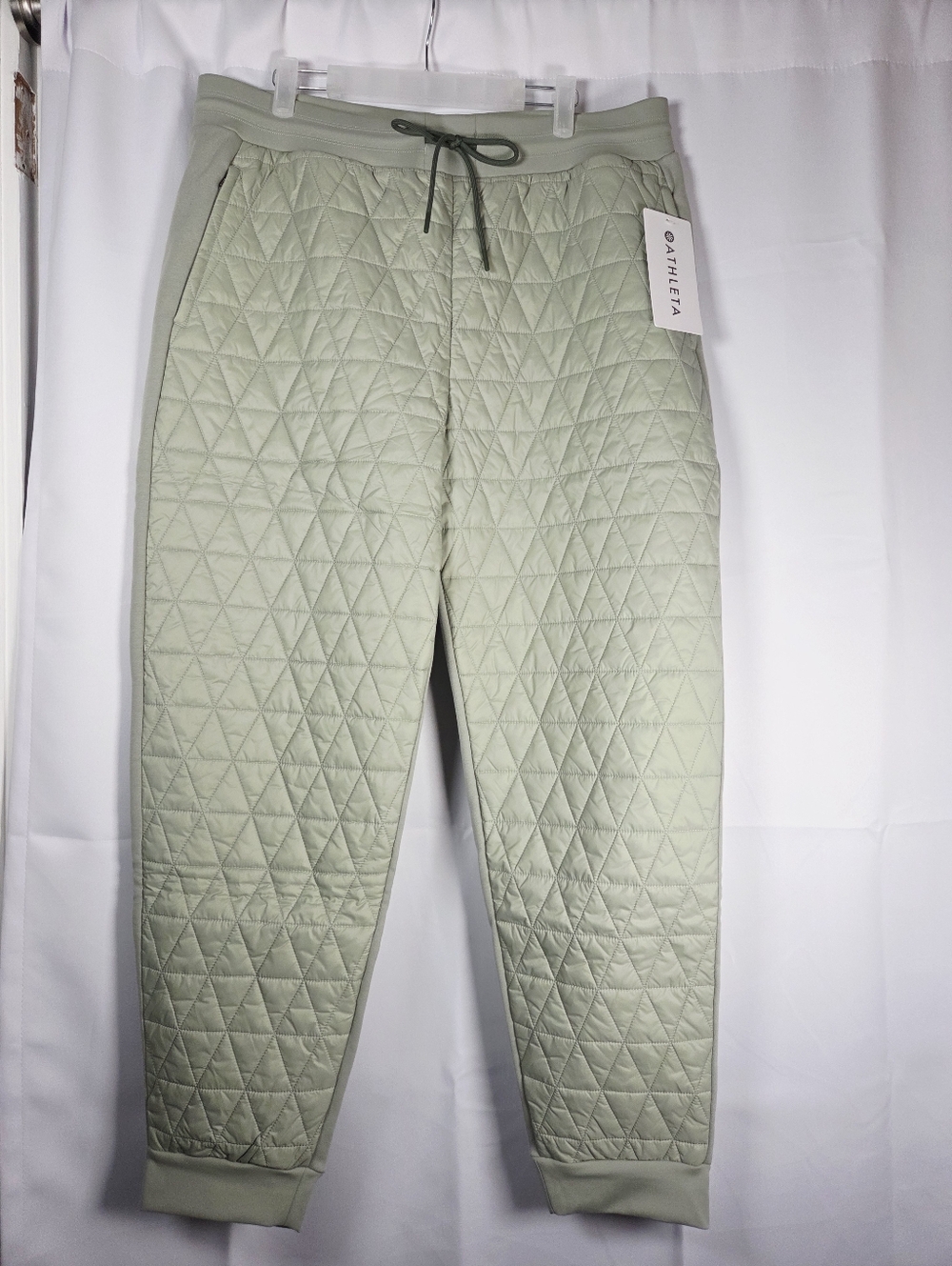 Athleta NEW Solstice Apres Ski Quilted Jogger Pants Fern Green Women’s 16  $129